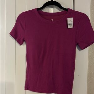 Lou & Grey Magenta Ribbed Bra Tee